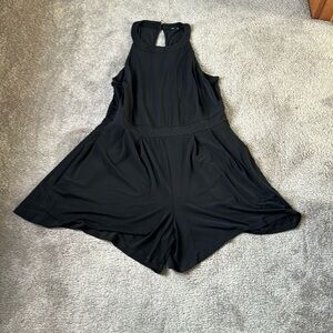 Torrid Black Sleeveless Romper SIZE 1 Plus Size Keyhole Back Flowy Shorts